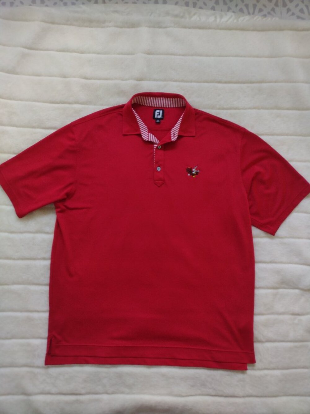 FootJoy Men's Polo Golf Shirt XXL Red Ohio Double Eagle Club
